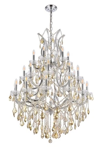 Elegant Lighting Maria Theresa 38" 28 Light Royal Crystal Chandelier - Picture 7 of 9