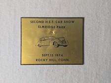 Vintage Metal Hudson Essex Terraplane Car Club 1974 Conn. Meet Dashboard Plate