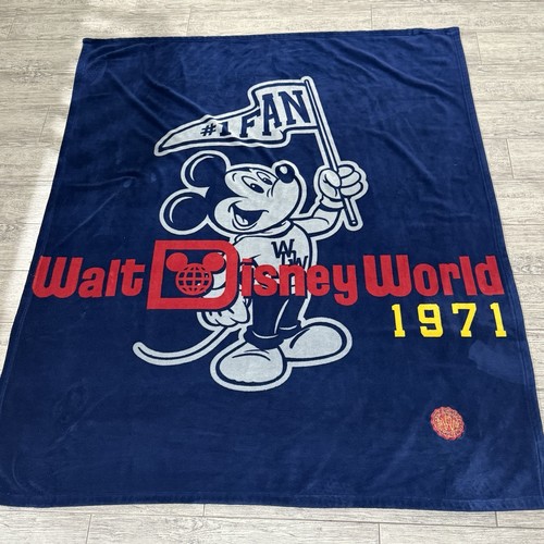 Peluche Walt Disney World Mickey #1 Fan Throw 48x58 Auténticos Parques Disney 1971