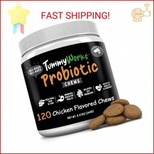 TummyWorks Probiotics for Dogs. 120 Probiotic Soft Chews for Digestive Health, G