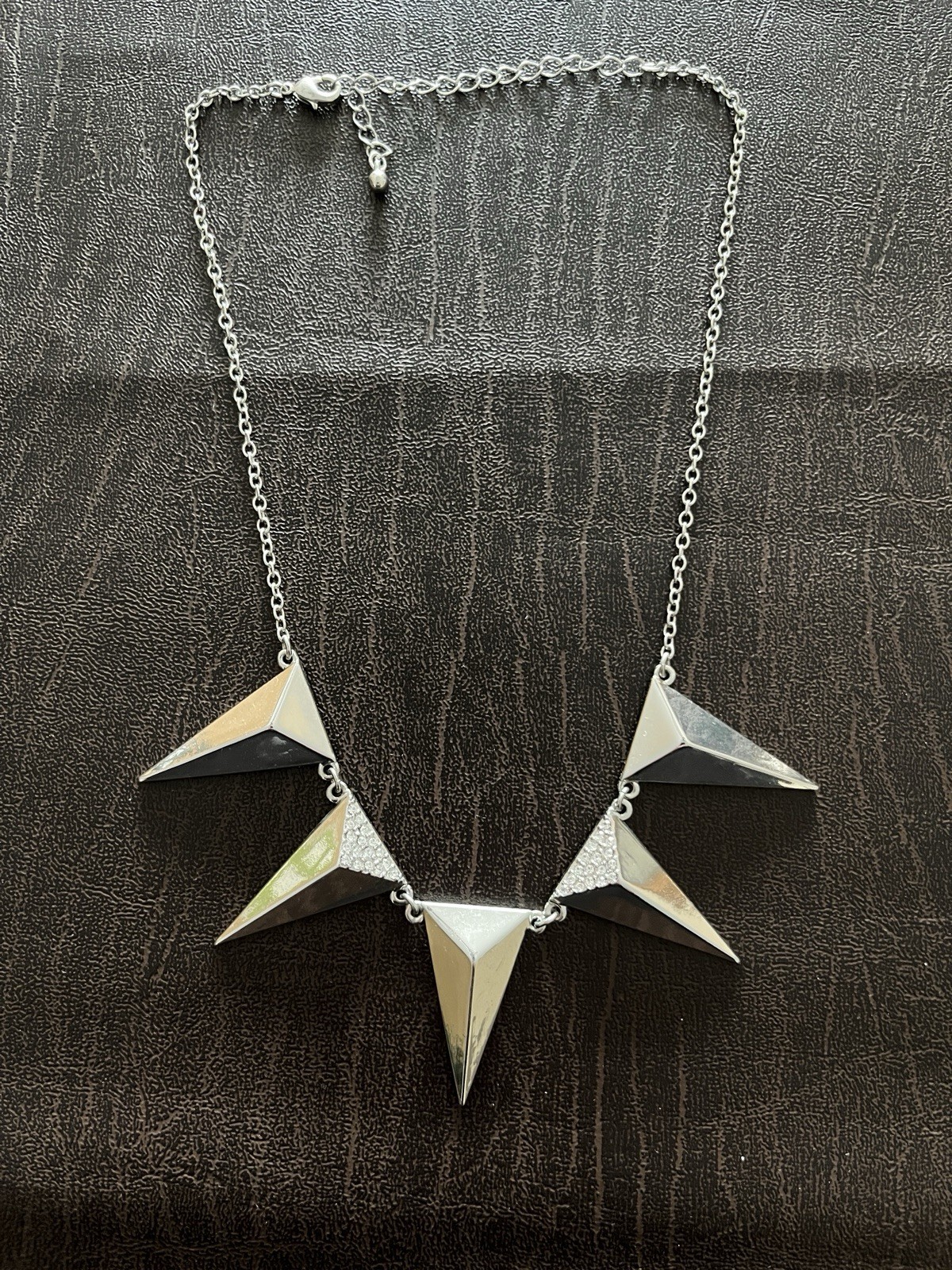 Silvertone Statement Necklace 18" max adjustable - image 1