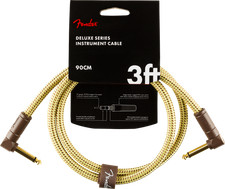 Fender 3' Deluxe Series Yellow Tweed Angle Instrument Cable 0990820098 - 3FT.