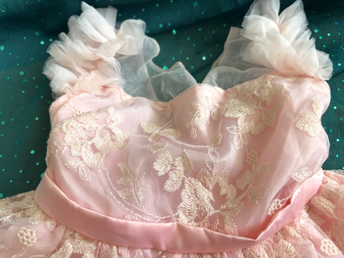 Badgley Misghka Frilly Pink Party Dress Girls' Size 5 Birthday Wedding EUC - Picture 3 of 8