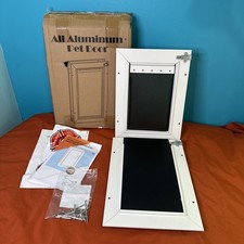 Small Insulated Door For Pets Up To 22lbs - Two Flaps/Locking Slide -Alum. Frame