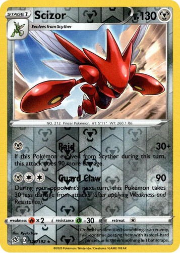 Scizor 128/192 Rare SWSH02: Rebel Clash Pokemon Near Mint