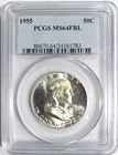 1955 FRANKLIN Silver Half Dollar PCGS MS 64 FBL