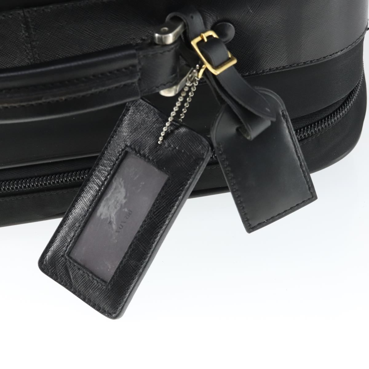 PRADA Carry Bag Nylon Black Silver Auth bs32877 | eBay