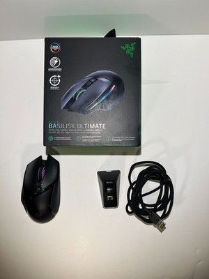 Razer Basilisk Ultimate Wireless Mouse + Charging Dock, USB Dongle, and Cable