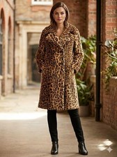Vintage Leopard Coat Uhle Germany Faux Fur Shawl Collar Mob Wife Sz 36 Small S M
