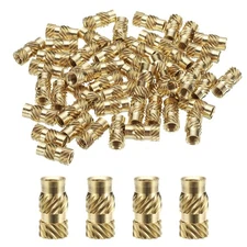 uxcell 30pcs M4 Threaded Inserts Brass Heat Set Insert M4x12x6mm(ID*Lenth*OD) 