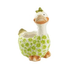 pflanztopf in entenform sommerlich gartenfigur mit pflanzschale wetterfest