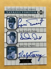 2003 UD Yankees Signatures Luis Tiant Sam McDowell Ralph Terry Auto /50