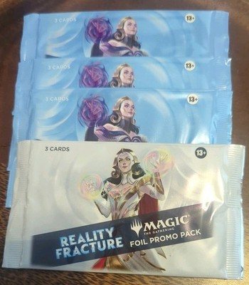 Lot of 4 Reality Fracture Promo Packs 3 Regular & 1 Foil Magic the Gathering MTG