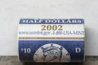 2002-D Kennedy Half Dollar - Original Mint wrapped roll (reverses exposed)