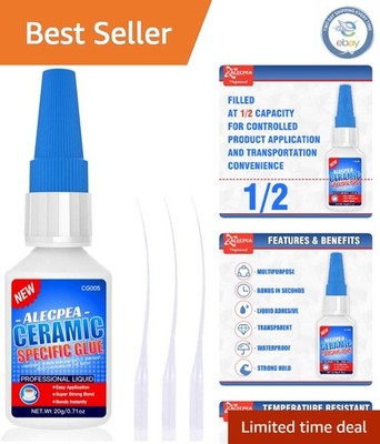 20g High-Strength Ceramic Glue - Quick 15s Set for Pottery & Porcelain Repair