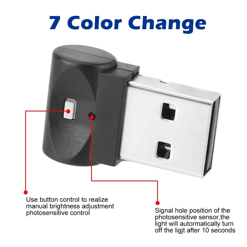 Mini USB LED Auto Licht Auto Innen Atmosphäre Licht Notfall Beleuchtung Licht image 3