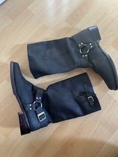 Stivali uomo biker boots numero 45 neri nuovi fatti a mano pelle imbracatura