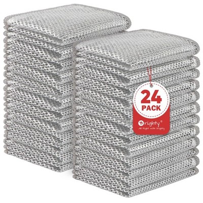 24 Pcs Multipurpose Wire Dishwashing Rag, Non-Scratch Wire Dish Cleaning Clot...