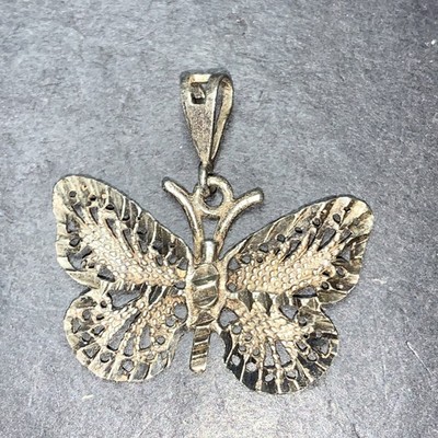 Sterling Silver 925 Lot Necklace Pendant U45 Butterfly Big Moth Laser Etched Mom