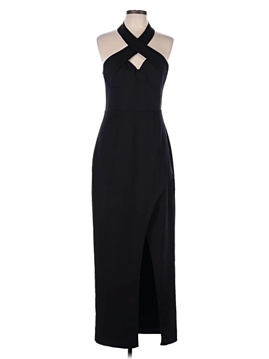 Women's BARIANO Black Halter Neck Maxi Dress L