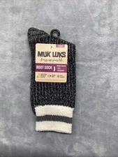 MUK LUKS BOOT SOCKS  Charcoal/Ivory  1 Pk  Size: Women  s 6-11 / Men  s 6-10