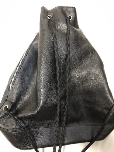 Mochila Mochila Massei Unisex de Cuero Genuino Negra Hecha en Italia PVP £229 - Imagen 4 de 17