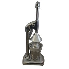 Vintage Commercial Chrome Manual Hand Press Juicer Citrus Heavy Duty