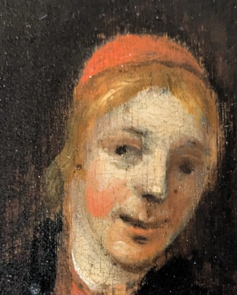 Johann Daniel Bager zug, Bauerntanz, signiert, um 1780, Öl auf Holz, Prunkrahmen - Bild 4 von 4