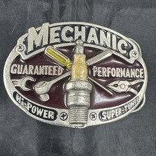 1982 mechanic Belt Buckle The Great American USA 853 Hi Power Super Tuned