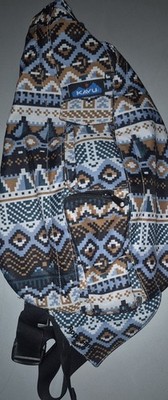 KAVU Sling Backpack Rope Bag Aztec  Canvas Crossbody Outdoors Travel