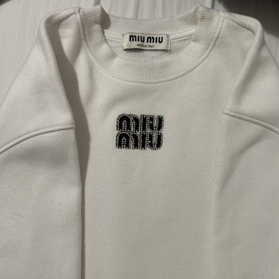 Miu Miu Pullover Gr.M Langarmig Top Zustand  Aus Baumwolle Weiß