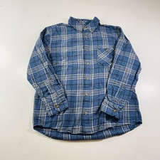 Field Stream Flannel Shirt Blue Gray Plaid Men s Size Medium