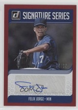 2018 Panini Donruss Signature Series Red 5/25 Felix Jorge #SS-FJ Auto c2a