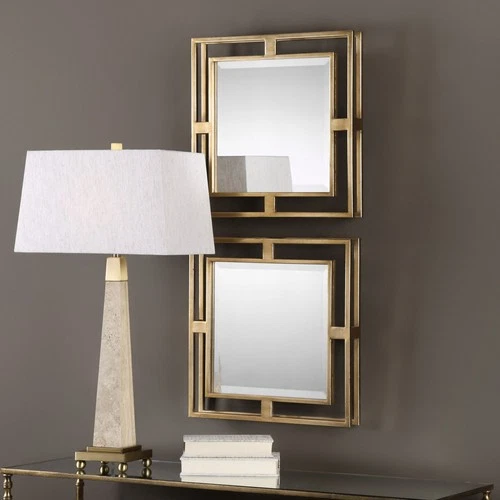Uttermost 09234 Allick 18 X 18 inch Gold Wall Mirrors, Square, Grace Feyock - Picture 3 of 4