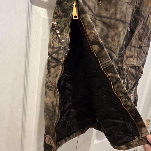 Carhartt Quilt Lined Camo Bib Overalls Mossy Oak XL Reg 101226 Hunting Gear - Picture 6 of 12