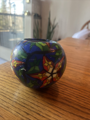 Two Vintage 90s Psychedelic Glowing Candle Round Globe Hippie Hipster Funky Used - Picture 10 of 13