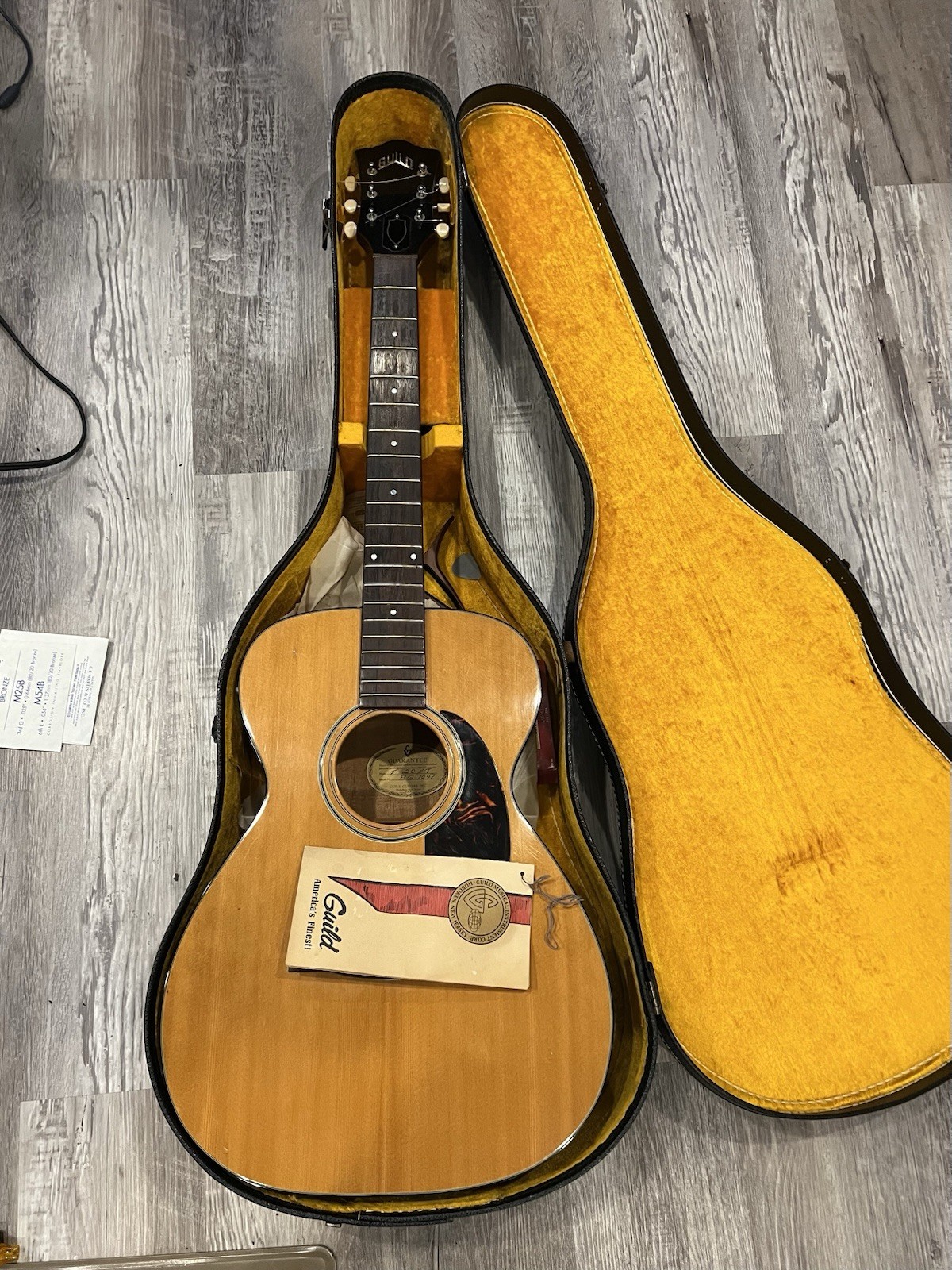 1966 Guild F20 NT with case and original paperwork.