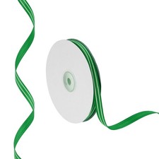 50 Yards x 0.4" Striped Ribbon, Ribbon Candy Roll, Dark Green