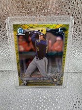 2025 Bowman Draft Chrome Brady Ebel Yellow Reptilian /75 Brewers