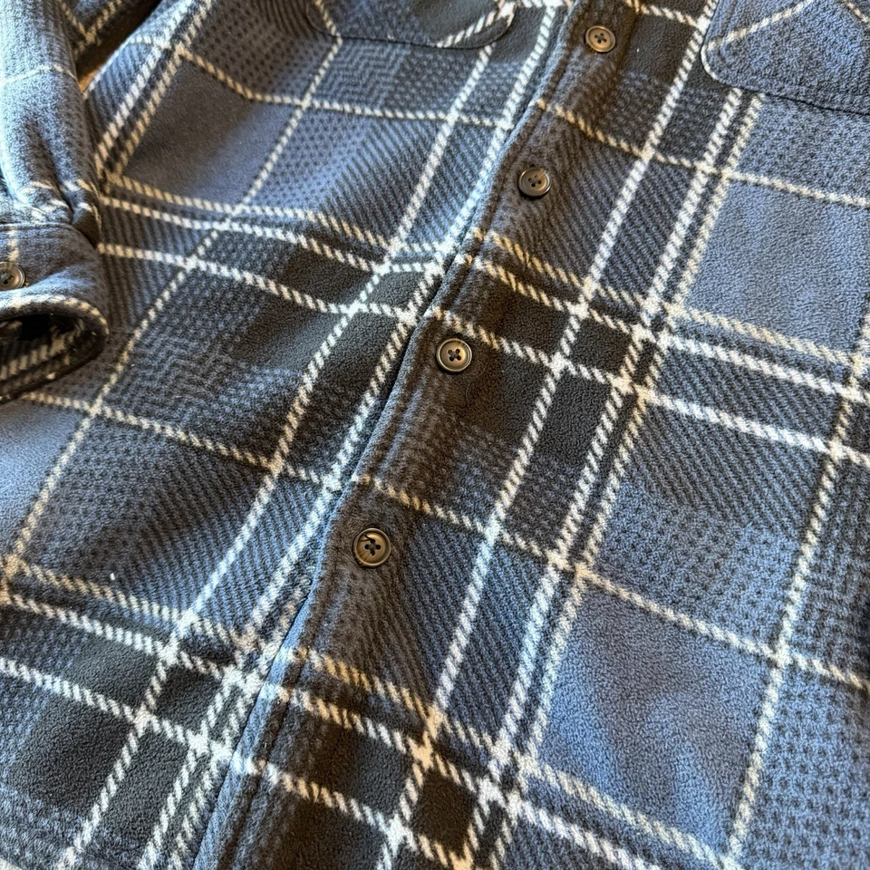 Chaqueta Freedom Foundry para Hombres M Negra/Gris/Azul a Cuadros Vellón Forrada Sherpa Foto 2 de 4