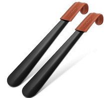 Shoe Horn Long Handle for Seniors Men Women, Metal Shoe Spoon Helper 16.5''