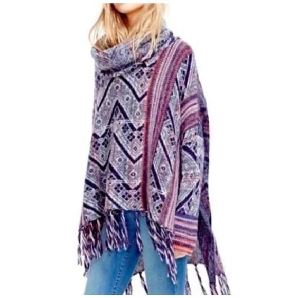 Free People Be The One Poncho Southwestern Wool Size S/M