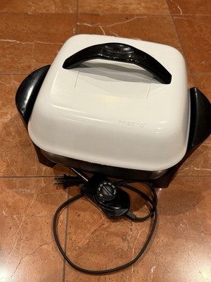 PRESTO CAST ALUMINUM WHITE BLACK 11'' ELECTRIC SKILLET 120V MODEL 06620 EUC