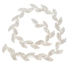 1yard 1.5cm Wide Rhinestone Ribbon Tree Leaf Design AAA Wrap Roll