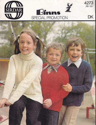 Sirdar 4273 Original Kinder Strickmuster Pullover DK
