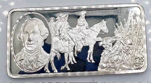 George Washington Proof Franklin Mint .925 Silver Bar - 100 Greatest Americans