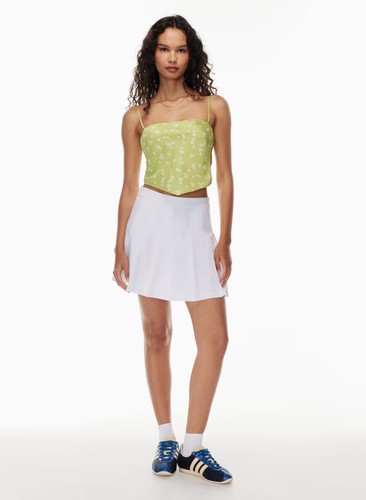 NWOT Aritzia SUNDAY BEST Elektra Green Satin Tie Back Cropped Tank Top, Size M - Picture 11 of 13
