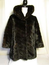 veste vintage vison d'élevage Campo Burgos  marron 38/40