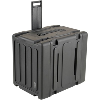 SKB 8U DEEP SHOCK MOUNT RACK CASE w/ WHEELS for MIXERS, POWER AMPS, 3SKB-R08U20W