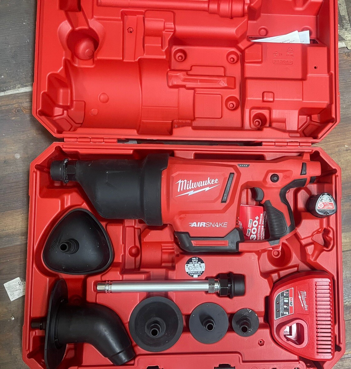 Milwaukee 2572B21 M12 12V Airsnake Drain Cleaning Air Gun Kit